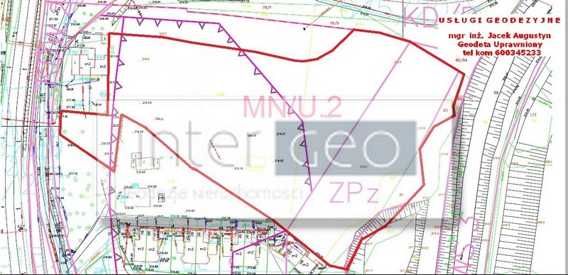 mapa geodeta krakow dzialka lagiewniki